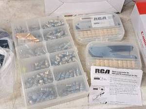 lot 1126 image: (2) RCA Quad Compression Kits VHC145KITN and (1) Parts Organizer with Extra Connectors