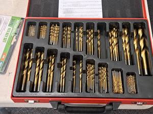 lot 1175 image: Drill Bit Organizer with (190) Drill Bits