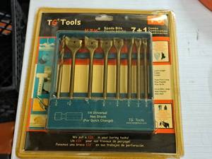 lot 1188 image: TG Tools Spade Bit  Boring Bit Set 8-piece