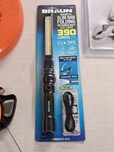 lot 1185 image: Braun Magnetic Slim Bar Folding Rechargeable LED Light