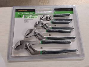 lot 1184 image: Pittsburgh Tongue & Groove Joint Pliers Set 4-piece