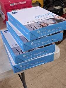 lot 1228 image: Lot of (4 Reams) HP Office 20 Office Paper  20#  92 Bright  2000 sheets 8-12x11