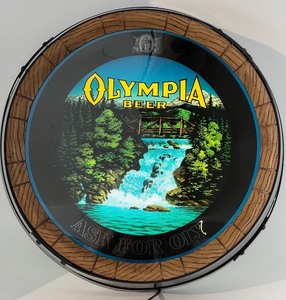 Olympia Beer Motion Lighted Waterfall Sign - New Old Stock