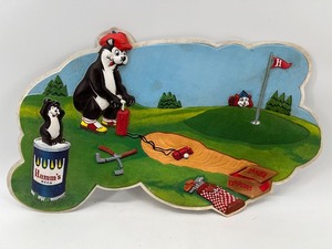 lot 5 image: 3D Hamms Bear Golf Course Wall Art with Beer and Explosives