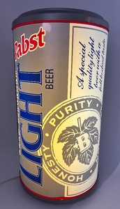 lot 18 image: Pabst Light Beer Illuminated Advertising Can Sign - 3D