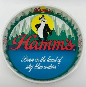lot 43 image: Vintage Hamms Beer Serving Tray with Bear Logo - New Old Stock