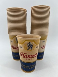 lot 49 image: Sleeve of 50 Vintage Hamms Beer Paper Cups - New Old Stock