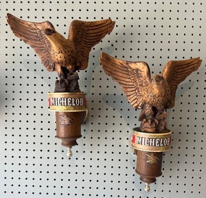 lot 55 image: Pair of Michelob Eagle Themed Decorative Fixtures
