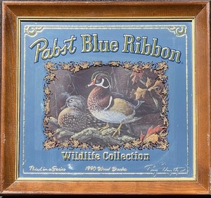 lot 61 image: Pabst Blue Ribbon Wildlife Collection 1980 Wood Ducks Print in Frame