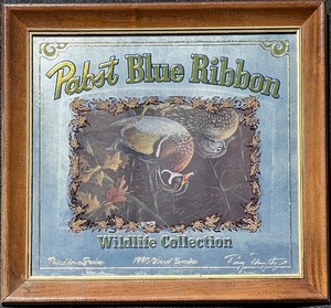 lot 62 image: Pabst Blue Ribbon Wildlife Collection Framed Print - 1996 Wood Ducks  READ DESCRIPTION