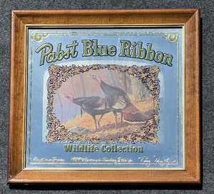lot 64 image: Pabst Blue Ribbon Wildlife Collection Framed Print - Wild Turkeys