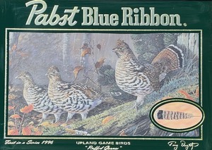 lot 66 image: Pabst Blue Ribbon Upland Game Birds Ruffed Grouse Framed Wall Art
