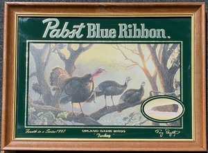 lot 70 image: Pabst Blue Ribbon Upland Game Birds Turkey Sign - Fourth in a Series