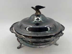 lot 76 image: Anheuser-Busch Commemorative Silver-Plated Tureen with Eagle Finial
