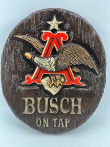 lot 77 image: Vintage Anheuser Busch On Tap Wall Plaque