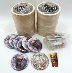 lot 88 image: Set of Petes Wicked Ale Coasters and Mardi Gras Pins