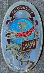 lot 102 image: Vintage Schlitz Beer Mirror with 1849 Emblem