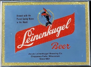 lot 105 image: Vintage Leinenkugel Beer Advertising Mirror