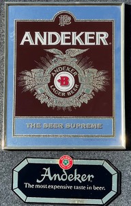 lot 110 image: Vintage Andeker Beer Mirror Signs Collection