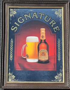 lot 113 image: Vintage Signature Beer Mirror Advertisement