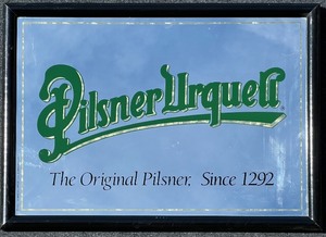 lot 115 image: Pilsner Urquell Bar Mirror Sign
