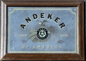 lot 116 image: Vintage Andeker Pabst Brewing Co. Lager Beer Mirror Sign