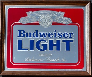 lot 121 image: Vintage Budweiser Light Beer Mirror