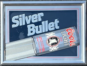 lot 127 image: Coors Light Silver Bullet Beer Advertising Mirror