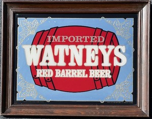 lot 131 image: Vintage Watneys Red Barrel Beer Mirror Sign