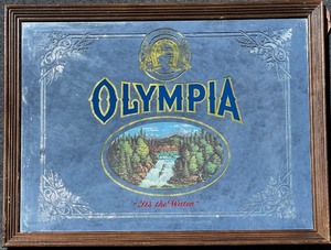 lot 154 image: Vintage Olympia Beer Mirror with Scenic Graphic
