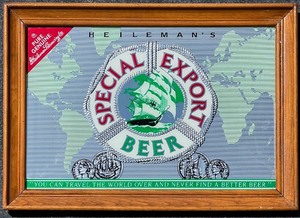 lot 160 image: Heilemans Special Export Beer Mirror Sign in Wooden Frame