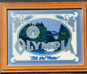 lot 163 image: Vintage Olympia Beer Mirror with Scenic Design