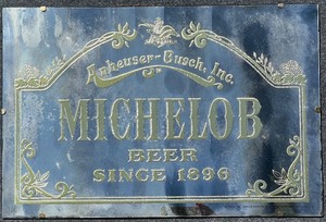 lot 166 image: Vintage Michelob Beer Mirror Sign by Anheuser-Busch, Inc.