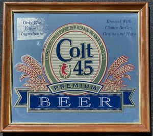 lot 170 image: Colt 45 Beer Premium Metal Sign with Wood Frame