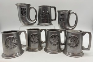 lot 181 image: Collection of 6 Vintage Anheuser-Busch Michelob and Strohs Beer Mugs