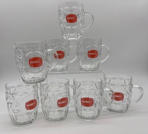 lot 195 image: Set of 8 Watneys Glass Beer Mugs with Logo