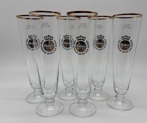 lot 197 image: Set of 6 Warsteiner Pilsner Glasses with Gold Rim