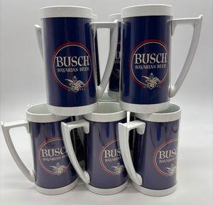 lot 198 image: Set of 6 Busch Bavarian Beer Insulated Plastic Mugs