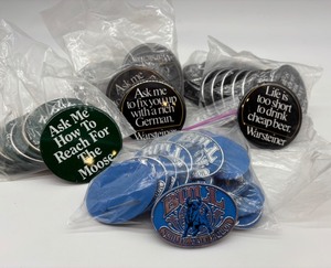 lot 205 image: Collection of Over 50 Vintage Beer and Liquor Promotional Buttons