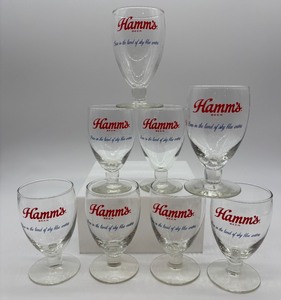 lot 220 image: Set of 8 Hamms Beer Branded Glass Goblets