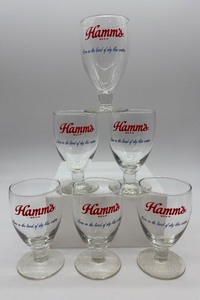 lot 221 image: Set of 6 Hamms Beer Glasses with Logo and Slogan