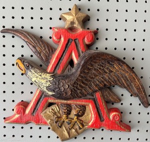 lot 225 image: Vintage Anheuser-Busch Eagle Logo Wall Plaque