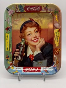 lot 233 image: Vintage Coca-Cola Metal Serving Tray with Retro Design
