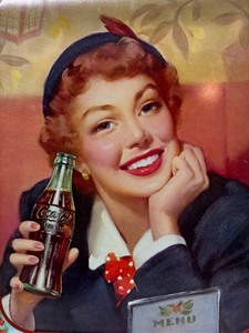 lot 234 image: Vintage Coca-Cola Advertising Tray with Iconic Illustration