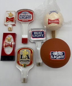 lot 239 image: Collection of 7 Budweiser and Bud Light Beer Tap Handles