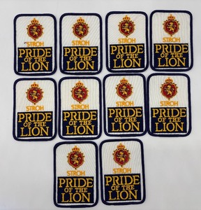 lot 242 image: Set of 10 Strohs Pride of the Lion Embroidered Patches