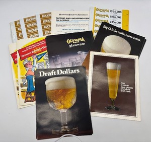 lot 263 image: Collection of Olympia Beer Glassware Promotional BookletsBrochures