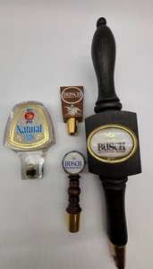 lot 267 image: Collection of 4 Vintage Busch and Natural Light Beer Tap Handles