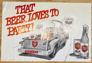 lot 300 image: Lone Star Beer Vintage Party Poster