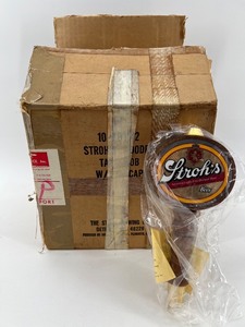 lot 327 image: Box of 10 Strohs Wooden Tap Handles - New Old Stock